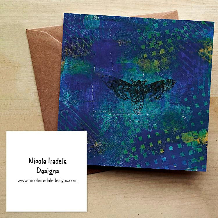 Abstract Death's Head Hawkmoth Greetings Card