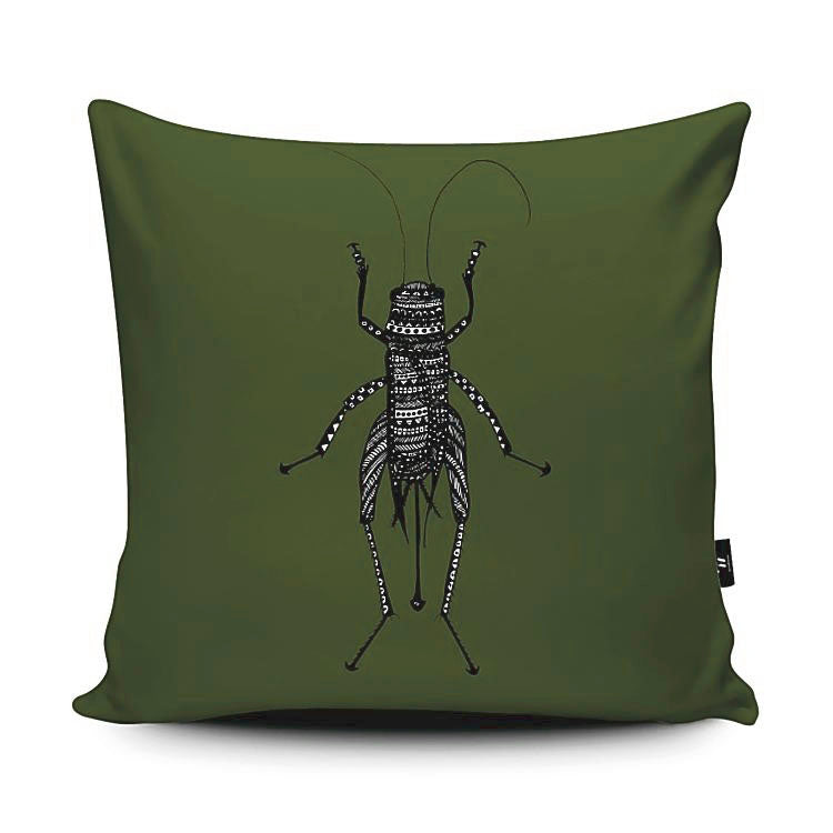 Olive Green Cricket Cushion