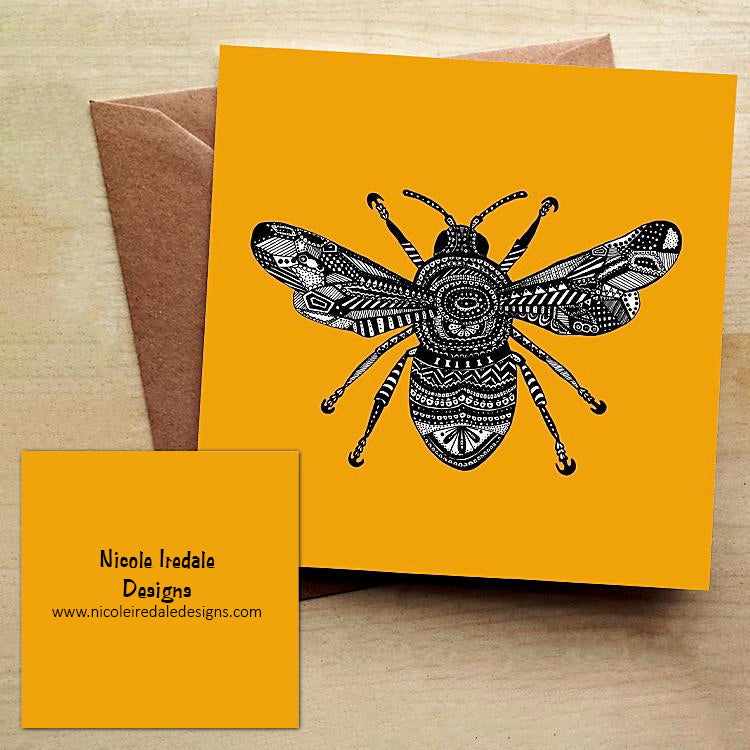 Yellow Bee Greetings Card