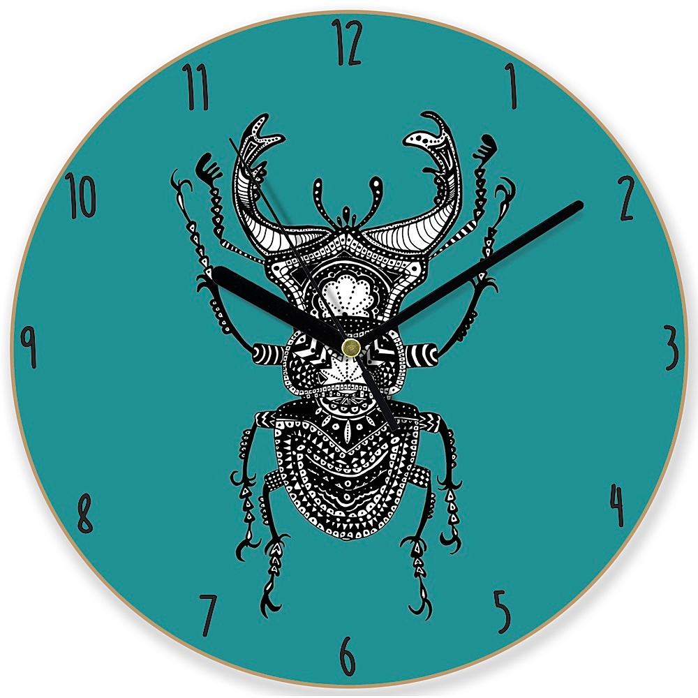 Teal Stag Beetle Clock