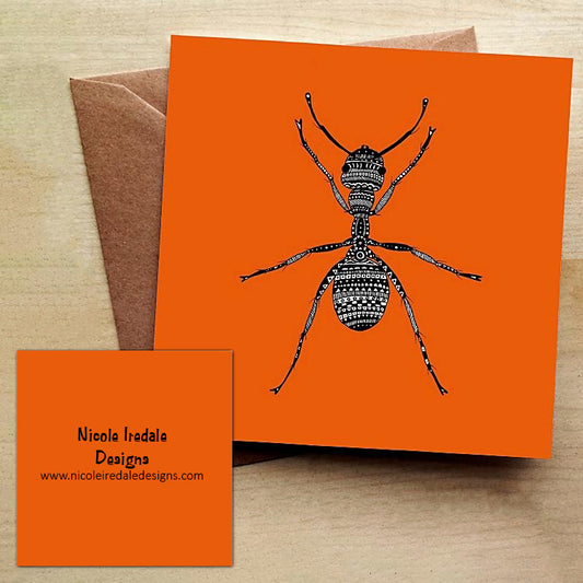 Orange Ant Greetings Card