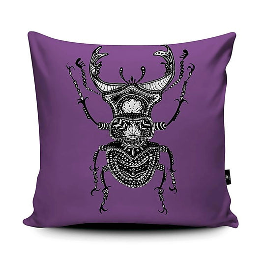 Purple Stag Beetle Cushion