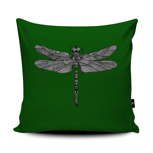 Forest Green Dragonfly Cushion